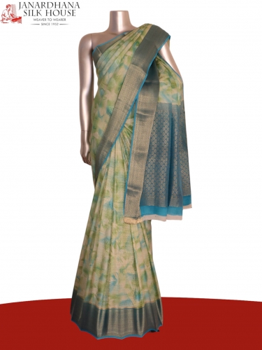 Pure Shaded Brocade Zari Crepe Silk Saree